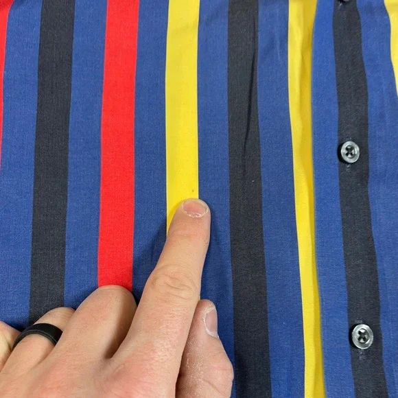 Maus & Hoffman Shirt Mens XXL Blue Striped Long Sleeve Button Down Made USA - Picture 6 of 16